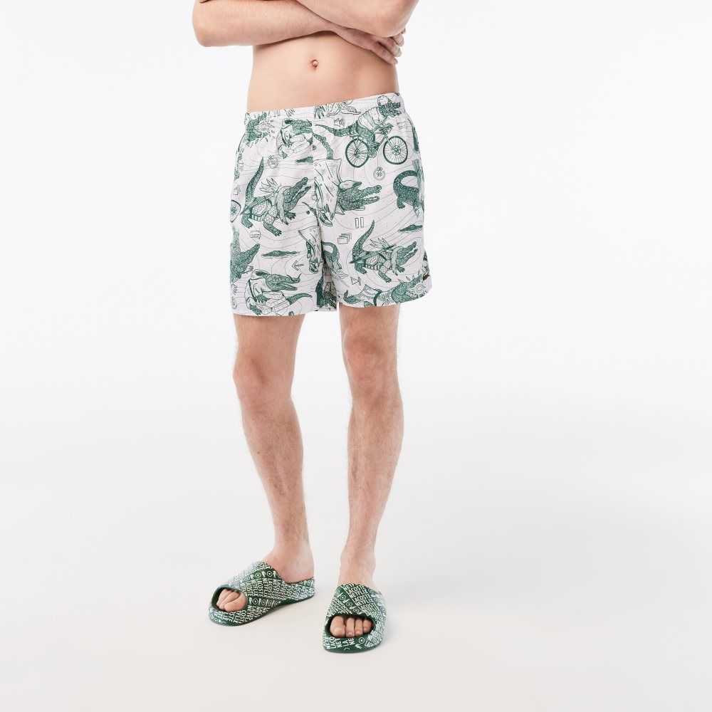 Lacoste x Netflix Printed Swim Trunks Multicolor | SUJ-560472