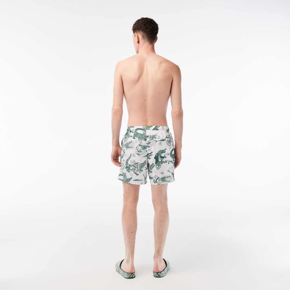 Lacoste x Netflix Printed Swim Trunks Multicolor | SUJ-560472