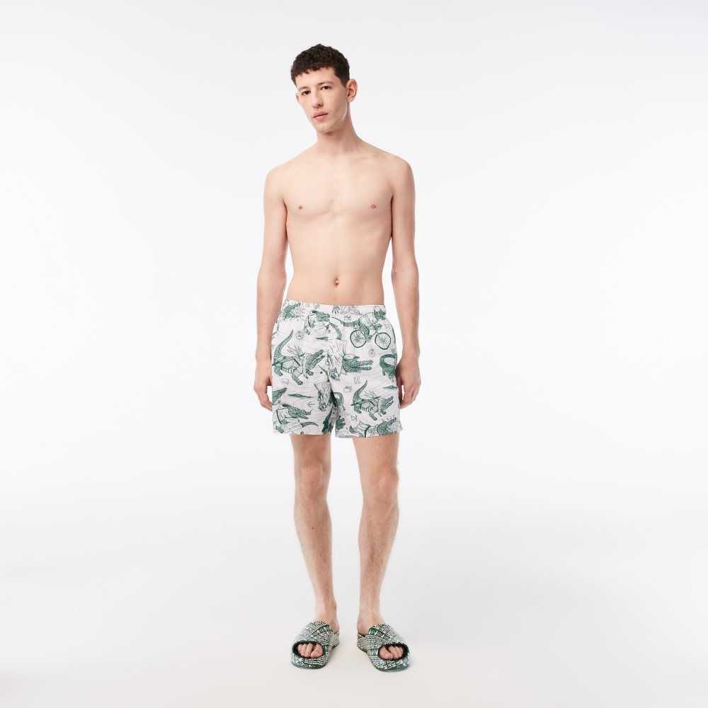 Lacoste x Netflix Printed Swim Trunks Multicolor | SUJ-560472