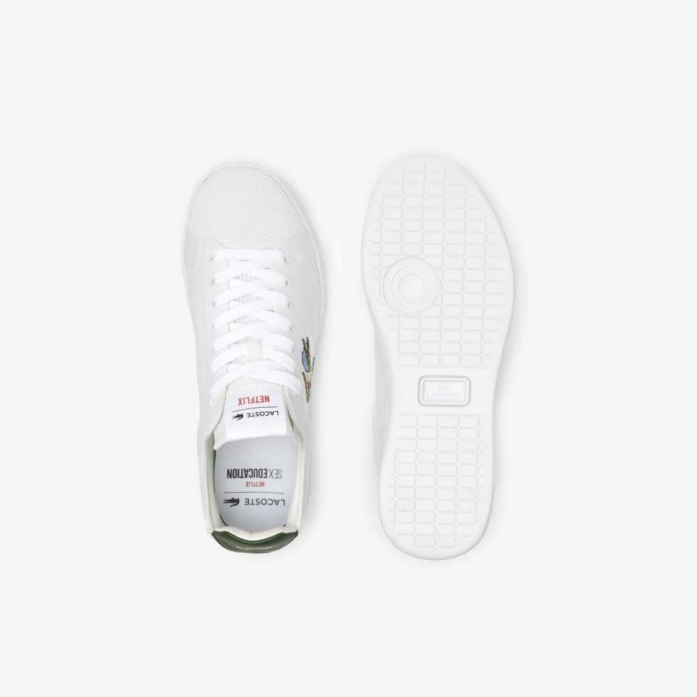 Lacoste x Netflix Sex Education Carnaby Piquee Sneakers White/Green | FOD-724305