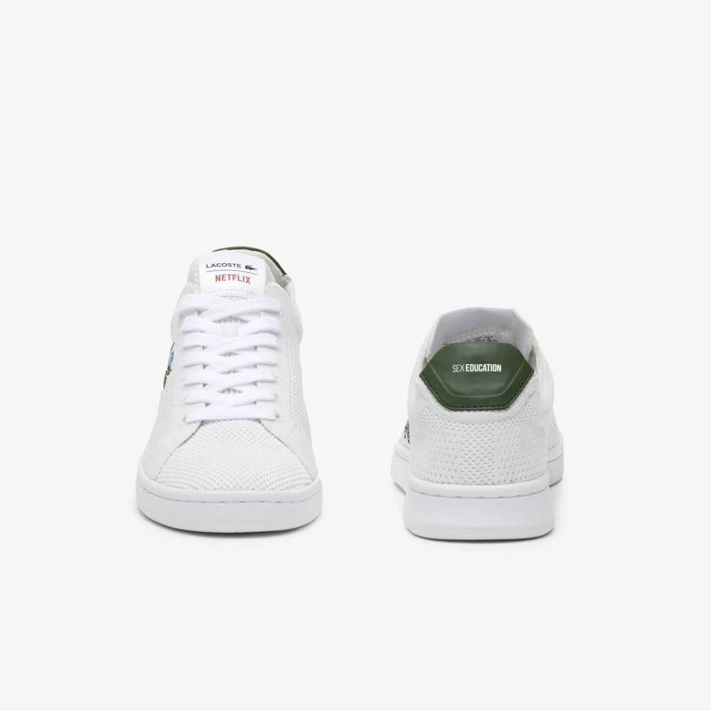 Lacoste x Netflix Sex Education Carnaby Piquee Sneakers White/Green | FOD-724305