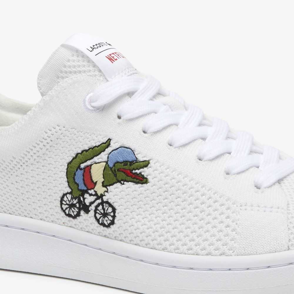 Lacoste x Netflix Sex Education Carnaby Piquee Sneakers White/Green | FOD-724305