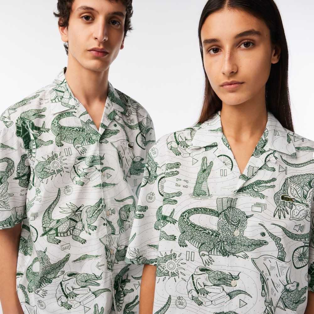 Lacoste x Netflix Short Sleeve Printed Shirt Multicolor | IHS-574369