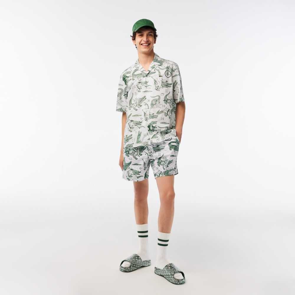 Lacoste x Netflix Short Sleeve Printed Shirt Multicolor | IHS-574369