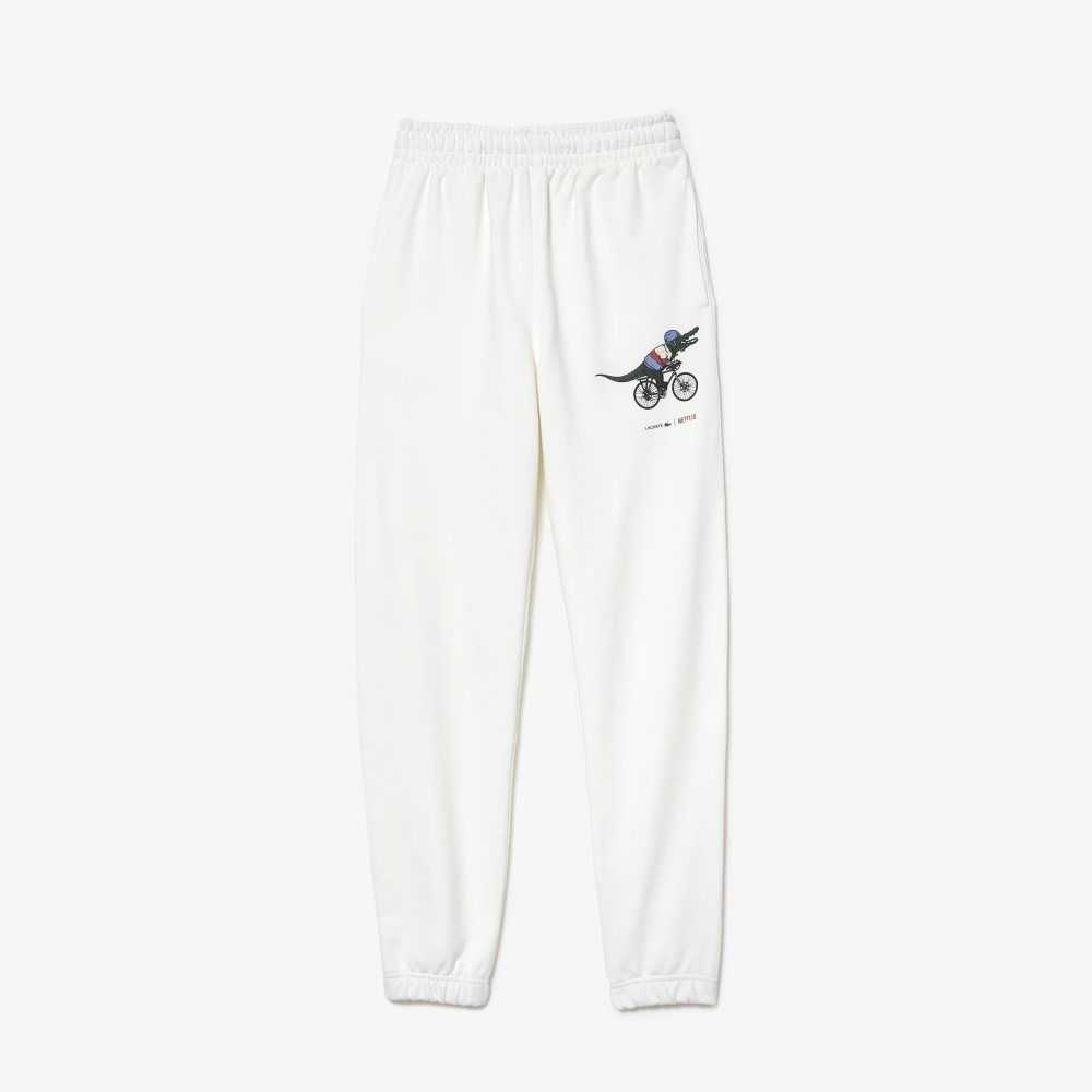 Lacoste x Netflix Super Soft Track Pants White | WVD-205471