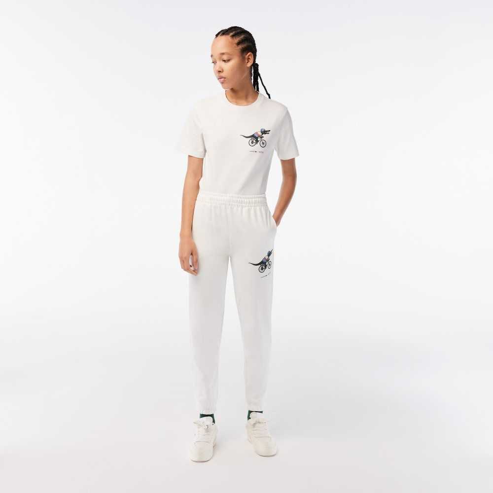 Lacoste x Netflix Super Soft Track Pants White | WVD-205471