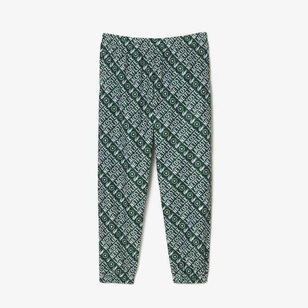 Lacoste x Netflix Waterproof Track Pants Green / White | DBX-649352