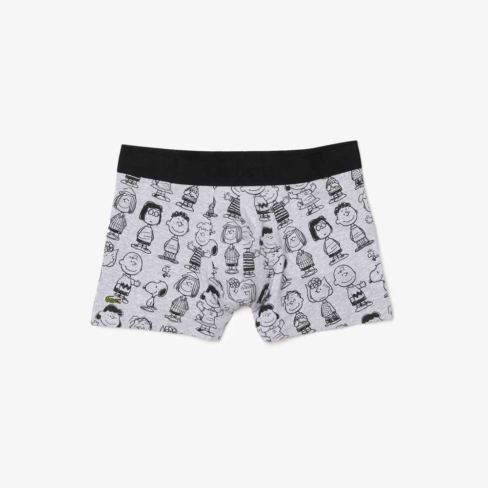 Lacoste x Peanuts Long Organic Cotton Boxer Briefs Grey Chine | QXU-034986