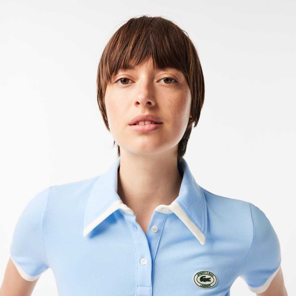 Lacoste x Sporty & Rich Contrast Collar Polo Blue / White | PCM-795846