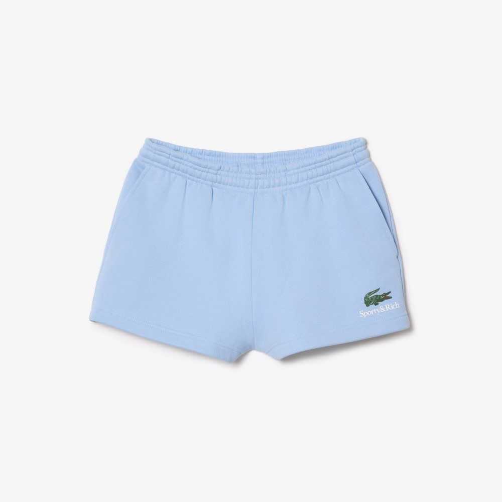 Lacoste x Sporty & Rich Fleece Shorts Blue | KWV-950326