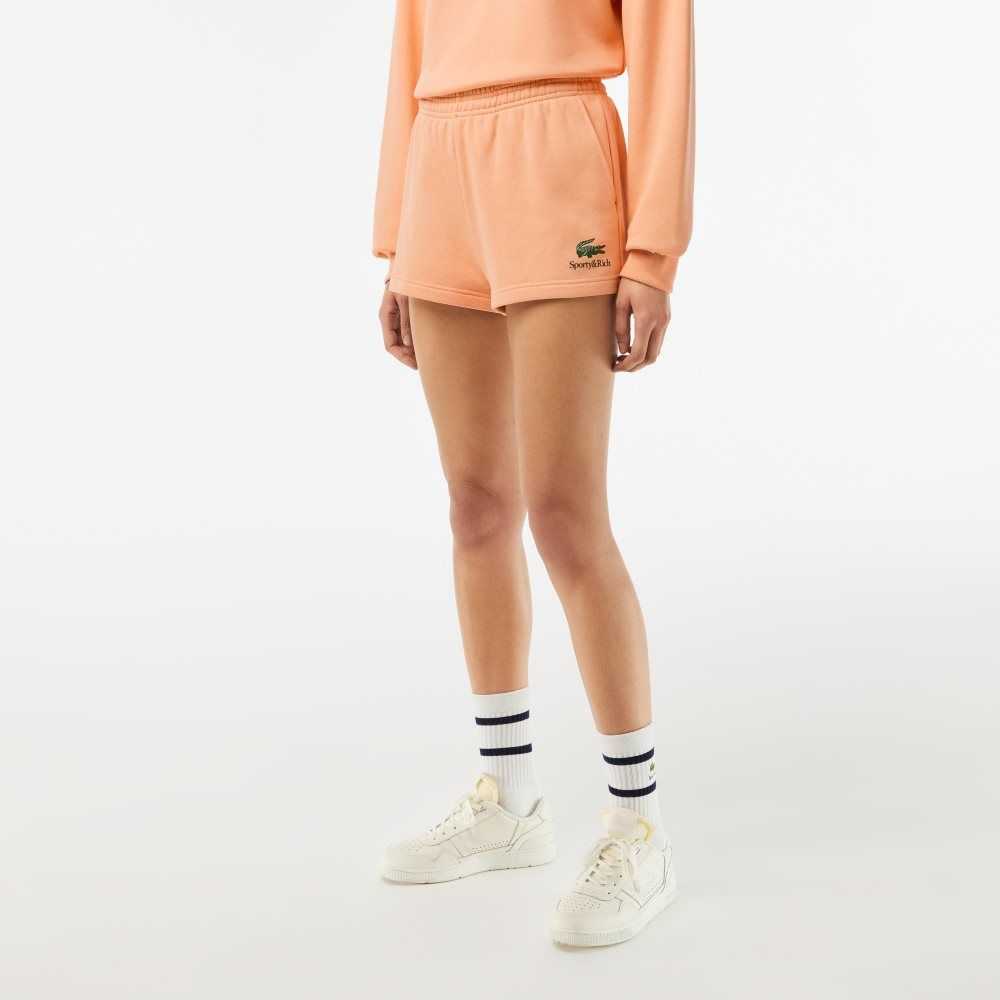 Lacoste x Sporty & Rich Fleece Shorts Light Orange | WZV-740826