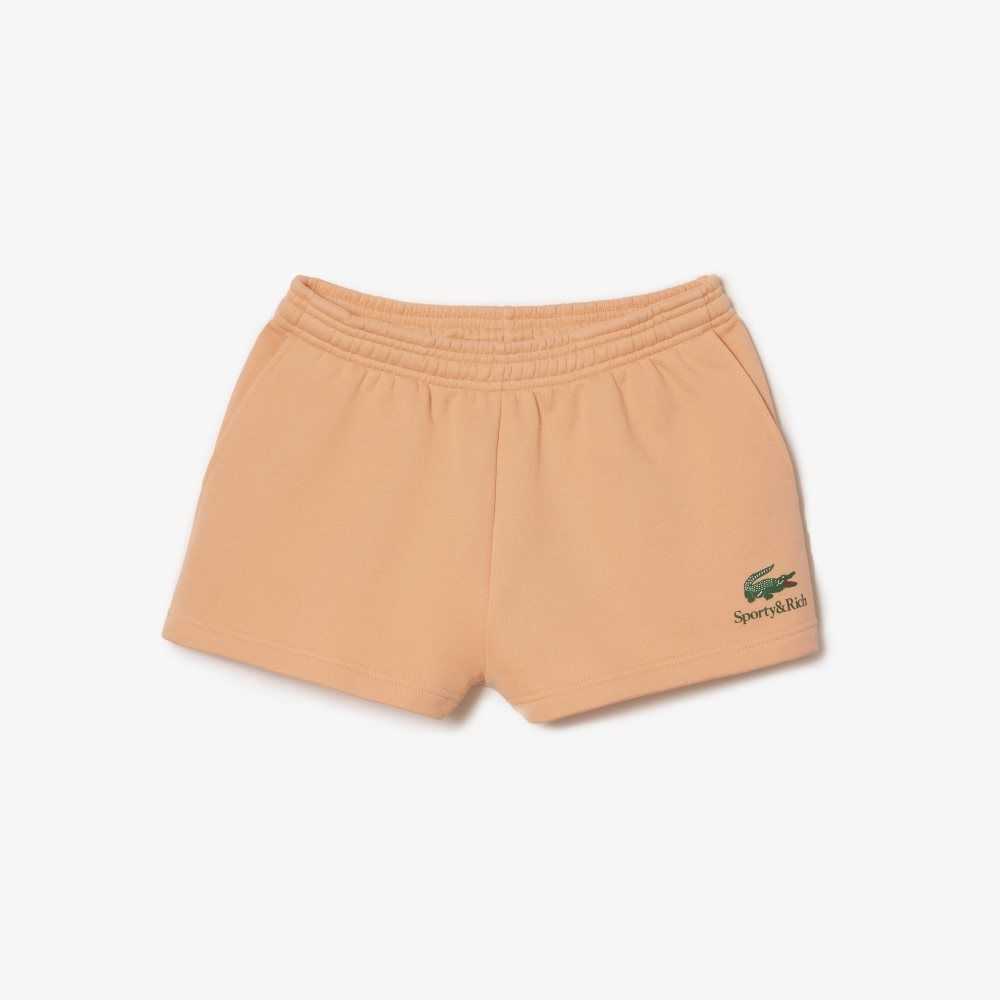 Lacoste x Sporty & Rich Fleece Shorts Light Orange | WZV-740826