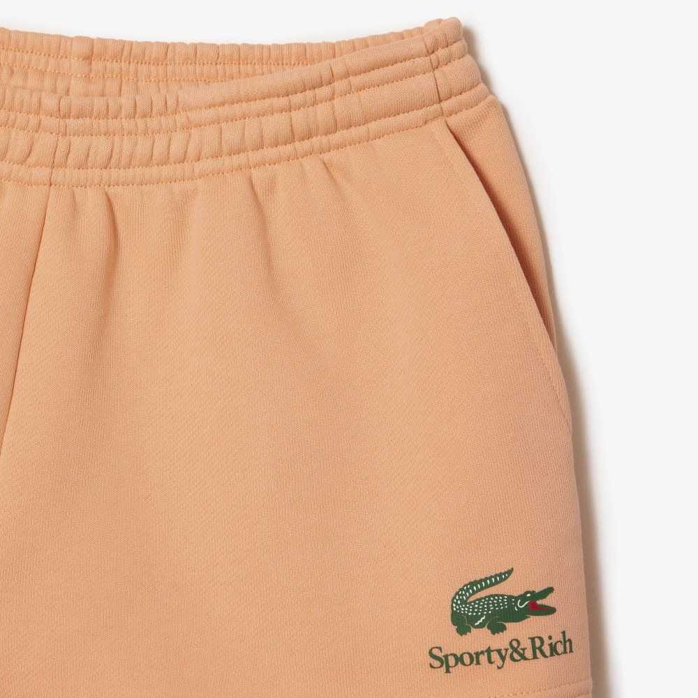 Lacoste x Sporty & Rich Fleece Shorts Light Orange | WZV-740826