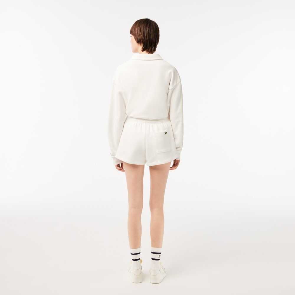 Lacoste x Sporty & Rich Fleece Shorts White | DYU-567243