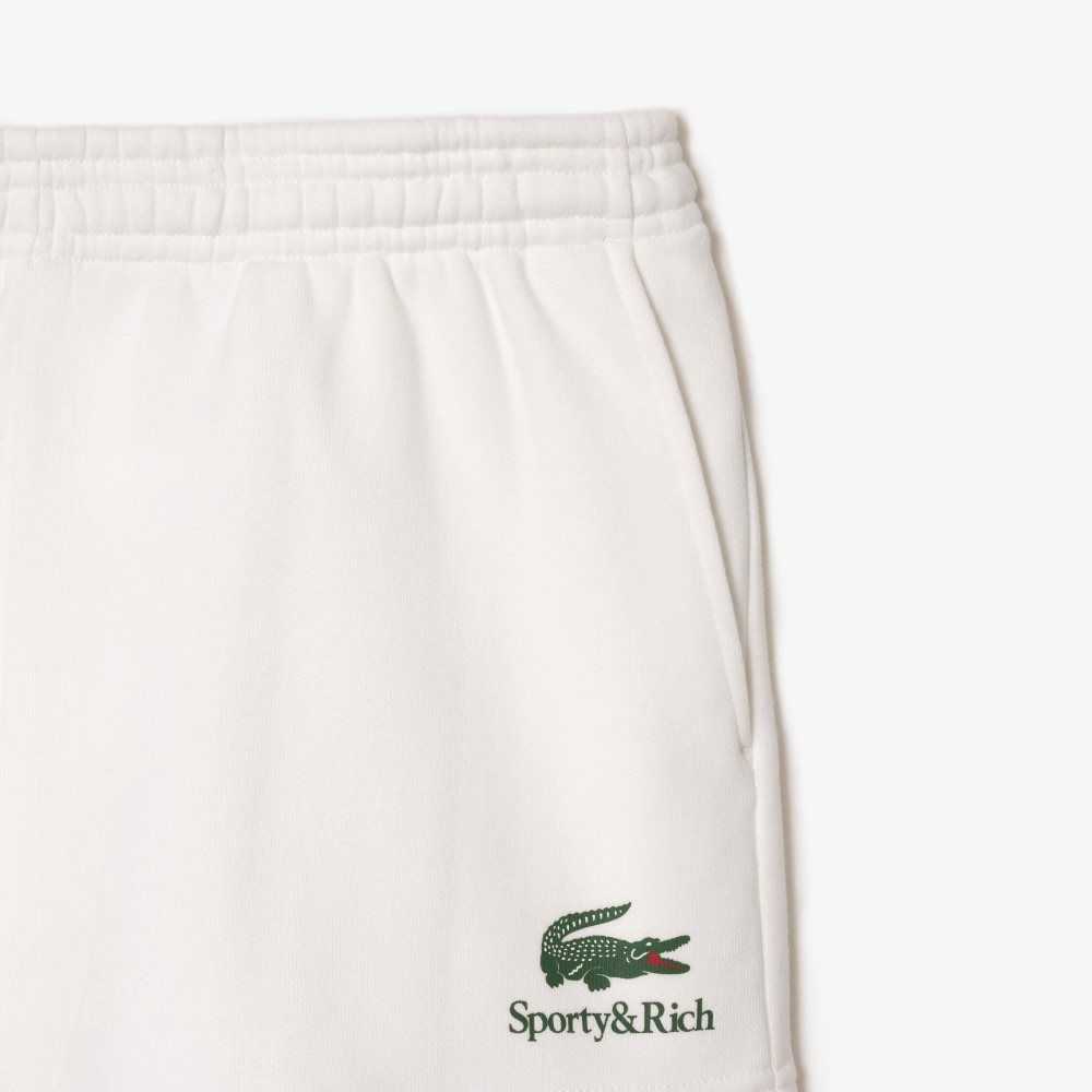 Lacoste x Sporty & Rich Fleece Shorts White | DYU-567243