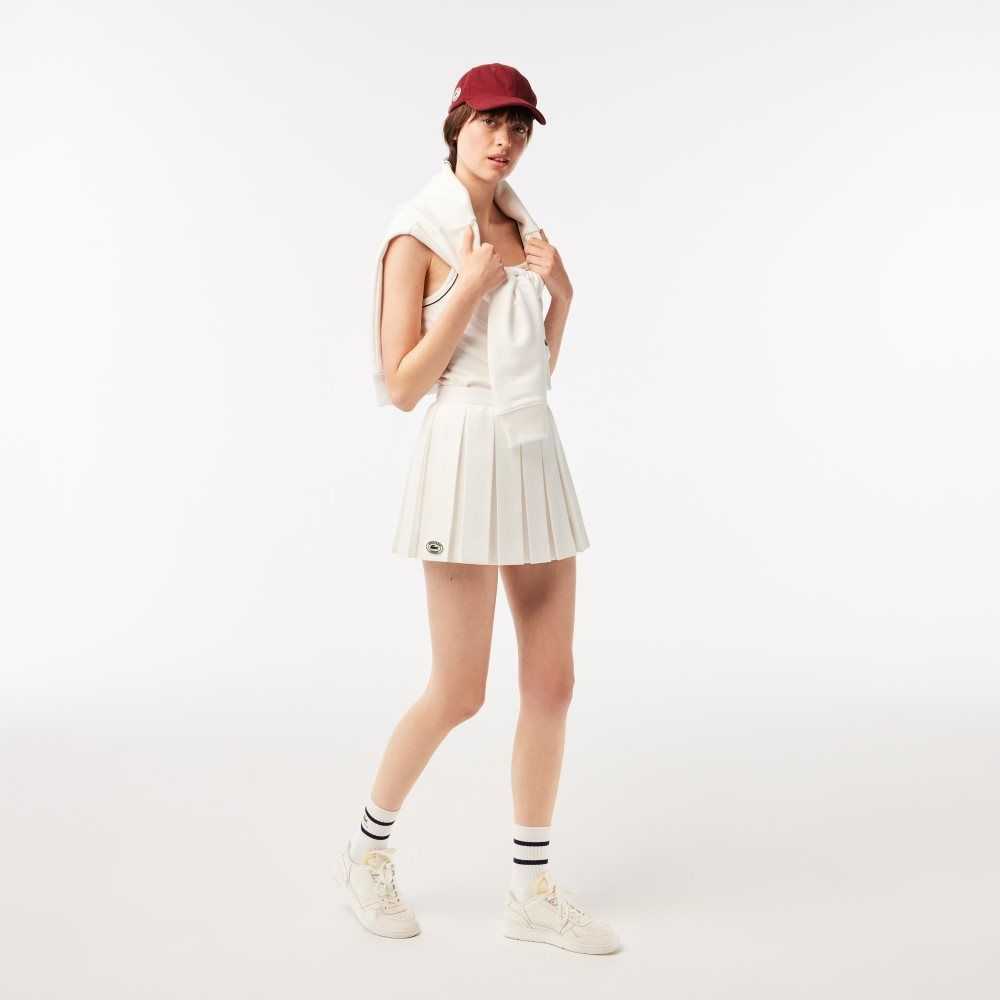 Lacoste x Sporty & Rich Wrap Skirt White | PFQ-109635